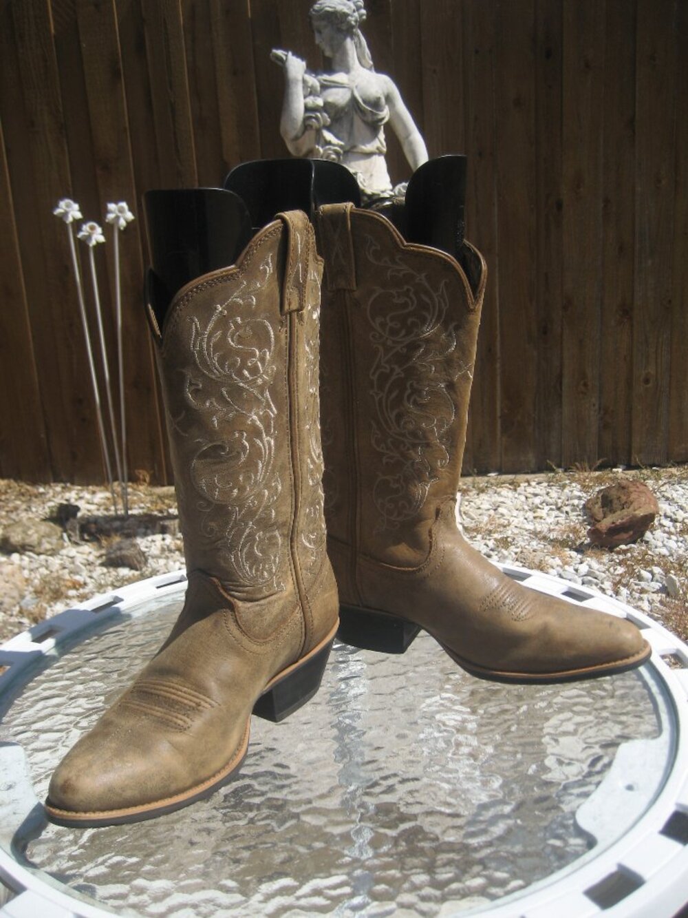 Women's TWISTED X BROWN SUEDE LEATHER WESTERN COWBOY BOOTS sz 9D